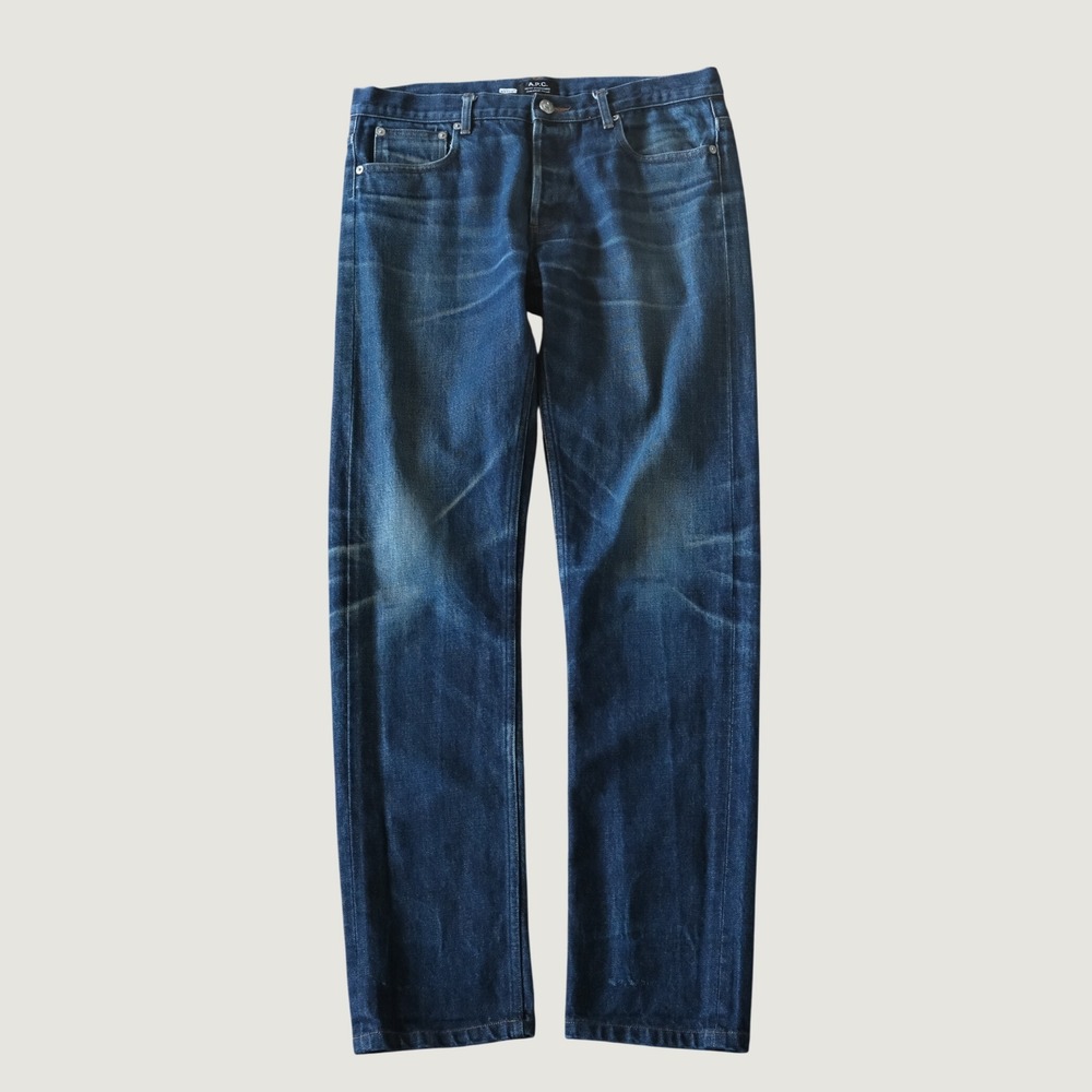 A.P.C. Petit Standard Jeans Blue Selvedge Denim Slim Straight Fit Size 31 Indigo